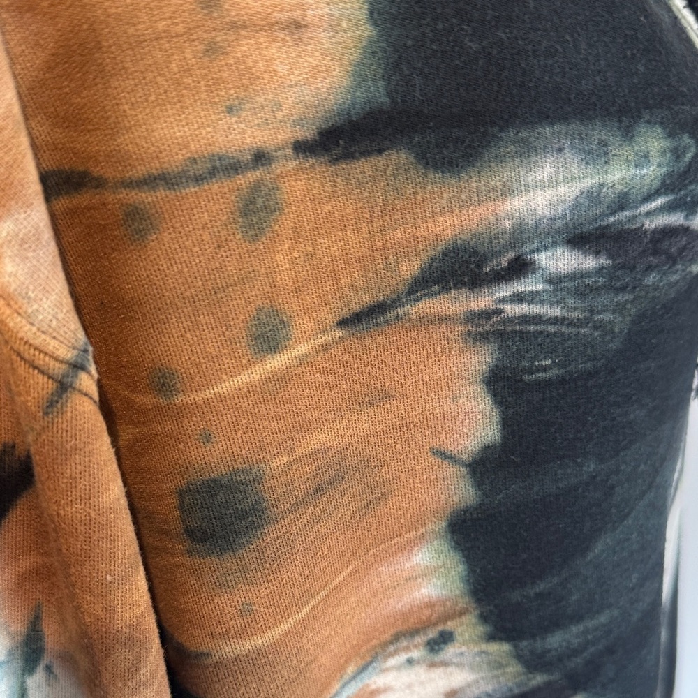 Vintage Havana Tie-Dye Pullover Hoodie in Black,Green,Cream & Rust Brown Size -M - Picture 14 of 16